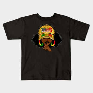 Womens Black Queen Afro Melanin Dripping Juneteenth Kids T-Shirt